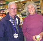 Board chair Bob Cross and shopper